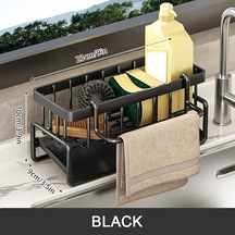 Novahub Siyah 1 Adet Mutfak Lavabo Depolama Rafı, Tuvalet Depolama Rafı, Mutfak Musluk Sünger Depolama Raf Lavabo Mutfak Düzen.i 56997139 Siyah