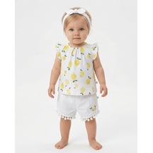 S-Mall Caramell Bebek Takımı - 3 Lü - Tkk6177 - Lemon - Beyaz Bej