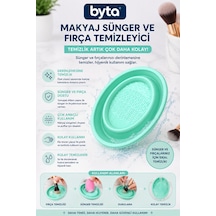 Makyaj Süngeri Ve Fırça Temizleme Aparatı Çok Yüzeyli Silikon Makyaj Fırçası Temizleme Pedi