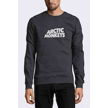 Arctic Monkeys Baskılı Füme Antrasit Erkek Örme Sweatshirt (528980958)