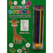 Muhteşem Boyama - Yaban Hayvanları + 6lı Boya Kalemi - Yqbx-773162