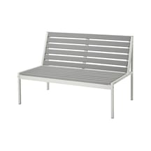 Bahçe Bankı, Beyaz-gri, 100x59x67 Cm, Mindersiz Gri