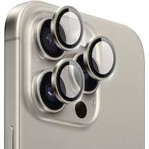İphone 15 Pro Uyumlu Wiwu Lg-004 Pvd Lens Guard Metal Kamera Lens Koruyucu Titanyum