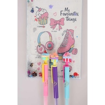 Dekomus İle Özel Tasarım Tekli Cupcake Başlıklı 0.7 Mm Versatil Uçlu Kalem Altın