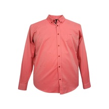 Erkek Büyük Beden Slim Fit Turhan Mevsimlik Uzun Kol Gömlek Nar Narçiçeği