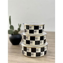 Acar Qualita King Emaye 3 Lü Saklama Takımı Dama Dekor 0517