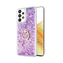 Samsung Galaxy A33 5g İçin Kılıf Glitter Liquid Holder Mor Galaxy A33 5g İle Uyumlu Kılıf - Mor