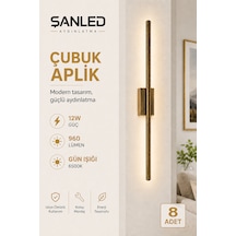 Dekoratif 12w İç Mekan Eskitme Kasa Gün Işığı 80 Cm Duvar Aplik Elektrikli 8 Adet