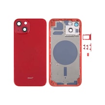 Apple Uyumlu iPhone 13 Kasa Boş Sim Kart Tepsisi Ve Yan Tuşlar Ve Kamera Lensi Kırmızı