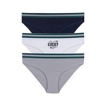 Kadın Pamuklu Beli Lastikli Slip/külot Kk20401 Lacivert