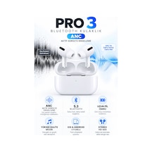Pro 3 Anc Aktif Gürültü Engelleme Premium Bluetooth Kablosuz Kulaklık Stereo Hd Ses, İos Ve Android Uyumlu
