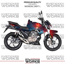 Mondial Drift L Kaplama Sticker Magma Design Motor Kaplama Modeli Hazır Kit Tüm Yıllar Uyumlu Kırmızı