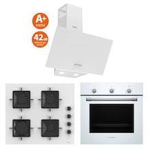 Bosch & Ferre New Daylight Ultra Sessiz Davlumbaz - 42 DB HBF011BV1T - SS206 - D087-SA 3 Lü Ankastre Set