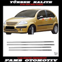 Famsotomotiv Citroen C3 Krom Cam Çıtası 4 Prç. 2002-2009 P. Çelik