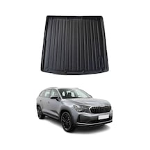 Skoda Kodiaq 5k 2024+ Uyumlu Araca Özel Kauçuk Tpe Bagaj Havuzu Siyah Üst Kademe İçin
