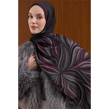 Silk Home Viskon Karışımlı Mayda Şal Antrasit Zemin Çok Renkli Desenli Tok Duruşlu 190x70