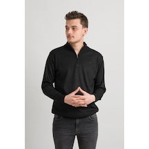 Regular Fit Yarım Balıkçı Fermuarlı Akrilik Viskon Karışımlı Erkek Triko Kazak 001