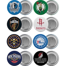 NBA Takımları Çanta Rozeti Seti 8 Adet En Büyük Boy 5.8cm Logo İğ