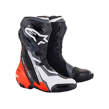 Alpinestars Supertech R Korumalı Spor Motosiklet Botu Siyah Kırmızı Beyaz