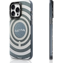 İphone 15 Pro Uyumlu Kılıf Magsafe Şarj Özellikli Youngkit Star Dazzle Serisi Kapak Gri