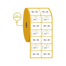 50MM X 30MM Ikili Ayrık Kuşe Etiket 2500'Li 10 Rulo