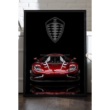 Koenigsegg Agera Rs Siyah Ahşap Çerçeveli Poster, Dekoratif Araba Duvar Tablosu