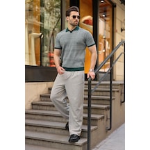 Madmext Nefti Yeşili Polo Yaka Regular Fit Erkek Triko Tişört E7496