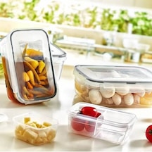 Plastartt Fresh Box Dikdörtgen 3'lü Saklama Kabı - 400 Ml + 800 Ml + 1,4 Lt Çok Renkli