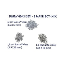 56 Ad. Sunta Vidası 1.8cm:31ad.- 1.3cm:15ad.-1.6cm:10ad. 3 Ayrı Boyda Sv181316 18 MM