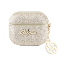 Apple Uyumlu AirPods 3. Nesil Kılıf Guess Glitter 4g Charm Exclusive Tasarım Gold