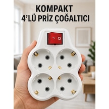 Zenvia Kompakt 4 Lü Priz Çoklayıcı Kablosuz Anahtarlı Ev Ofis Priz Çoğaltma Adaptörü Znv2026 Belirtilmemiş