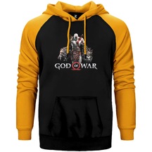 God Of War Kratos Lion Sarı Renk Reglan Kol Kapşonlu Sweatshirt