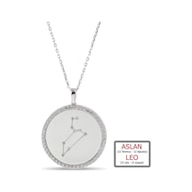 Kuyumcudukkanı Zirkontaşlı"aslan Burcu"kolye-33019-leo-w Beyaz