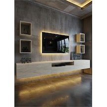 Resital Duvara Monte Ledli 270 Cm Tv Ünitesi Duvar Raflı - Ll6026 Traverten
