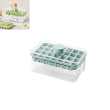 Renkli 56 Göz Buzluk, Kulplu Kapaklı, Ribbed Desen Hazneli, 2 Li Buzluk, Kulpa Bas Buz Düşür Karışık Renkli
