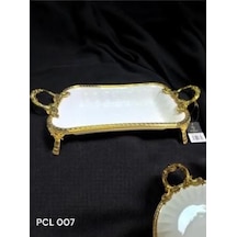 Royking Elegance Dikdörtgen Sunum Tabak Gold 43cm Pcl 007