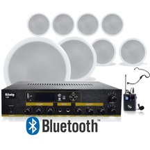 8 Li Tavan Hoparlörlü Bluetooth Anfi Ve Yaka Mikrofonlu Ses Sistemi