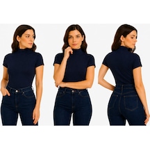 İngegno Body Yarım Balıkçı Yaka Kısa Kol Örme Kumaş Viskon Body Kadın Lacivert İngegno Body Yarım Balıkçı Yaka Kısa Kol Örme Kumaş Viskon Body Kadın Lacivert