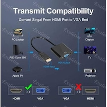 4487 Hdmı To Vga Monitör Tv Çevirici Dönüştürücü Kablosu, Usb - Vga Adaptörler