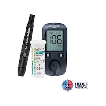 Glukometre Seti Ölçüm Cihazı + Delme Kalemi + 50 Test Strip