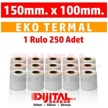 Termal Etiket 150X100 Barkod Etiketi /1 Rulo 250 Adet-15X10.10X15 1 Rulo 250 Adet