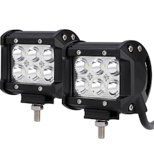Motosiklet Sis Farı Çakarlı Beyaz 18w 6 Led 2adet