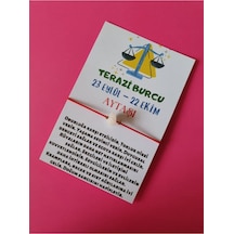 Gümüştel El Sanatları Sertifikalı Terazi Burcu Aytaşı Doğal Taşlı Ip Burç Bilekliği Çok Renkli