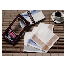 Siyah Kutulu 42x42 Cm 12 Adet Kumaş Mendil-gm 02 Çok Renkli