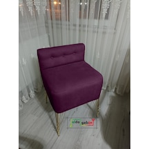 Ultra Lüks Metal Ayak Alda Lokum Puf Gold Mor