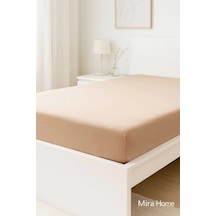 Tek Kişilik Düz Penye %100 Pamuklu Lastikli Çarşaf 100x200 Cm Newsheet Kahverengi Çok Renkli