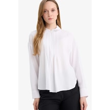 Defacto Relax Fit Gömlek Yaka Uzun Kollu Gömlek G9136ax26spwt32 Beyaz-wt32