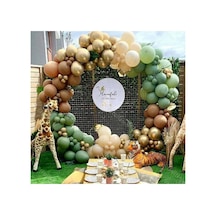 Krom Gold Küf Yeşili Ve Sütlü Kahve Balon Zinciri 100 Adet Mix