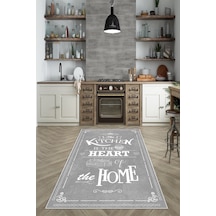 West Home Dijital Baskılı Yıkanabilir Kaymaz Taban Mutfak Halısı Wh 424 Grey