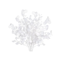 Yapay Çiçek Beyaz Okaliptus Tek Dal Kumaş Yapraklı Uzun Dal 80cm Eucalyptus